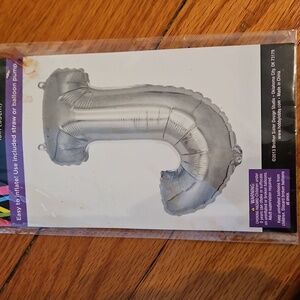 Silver Foil Balloon - Letter J, NWT